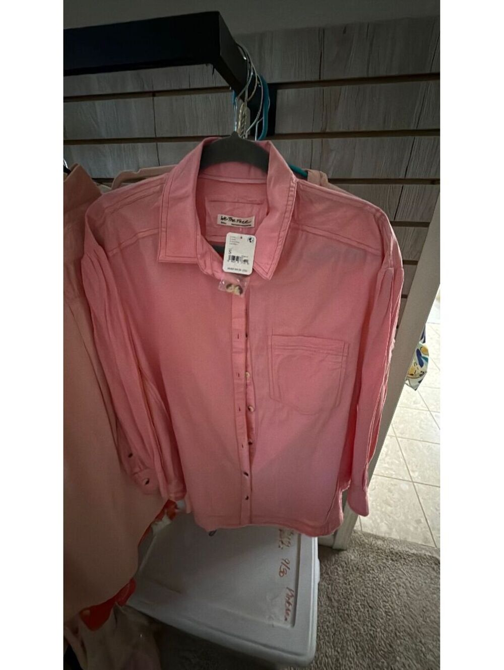 We the Free Collared 100% Cotton Button-Down Top Note: Pink